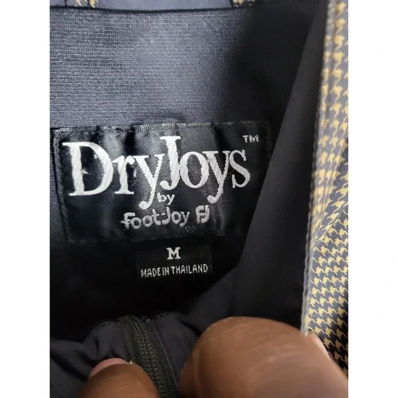DryJoys‎ FootJoy Pullover Golf Windbreaker Houndstooth Lightweight Men Sz M - Picture 3 of 12
